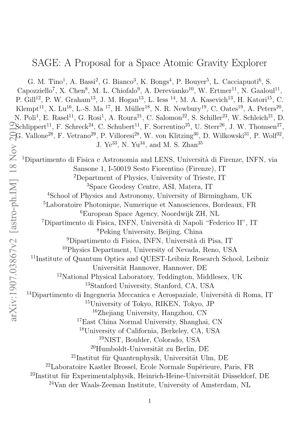 SAGE: a Proposal for a Space Atomic Gravity Explorer