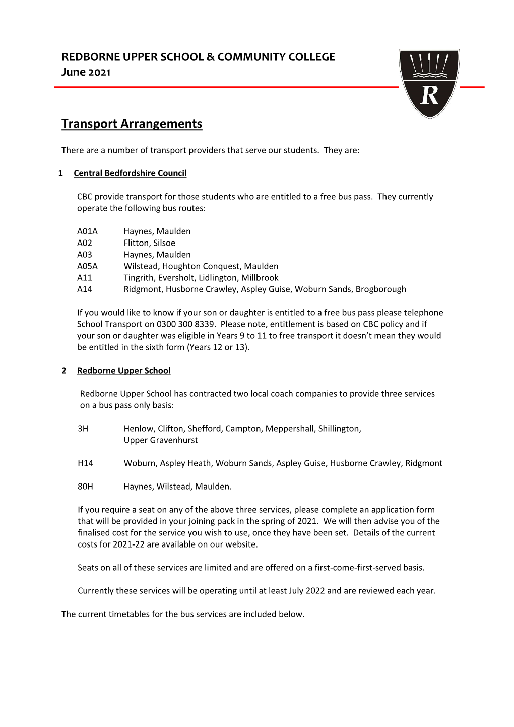 Transport Arrangements