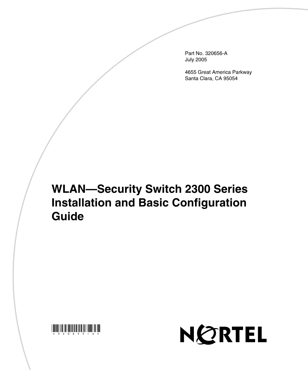 WLAN—Security Switch 2300 Series Installation and Basic Configuration Guide