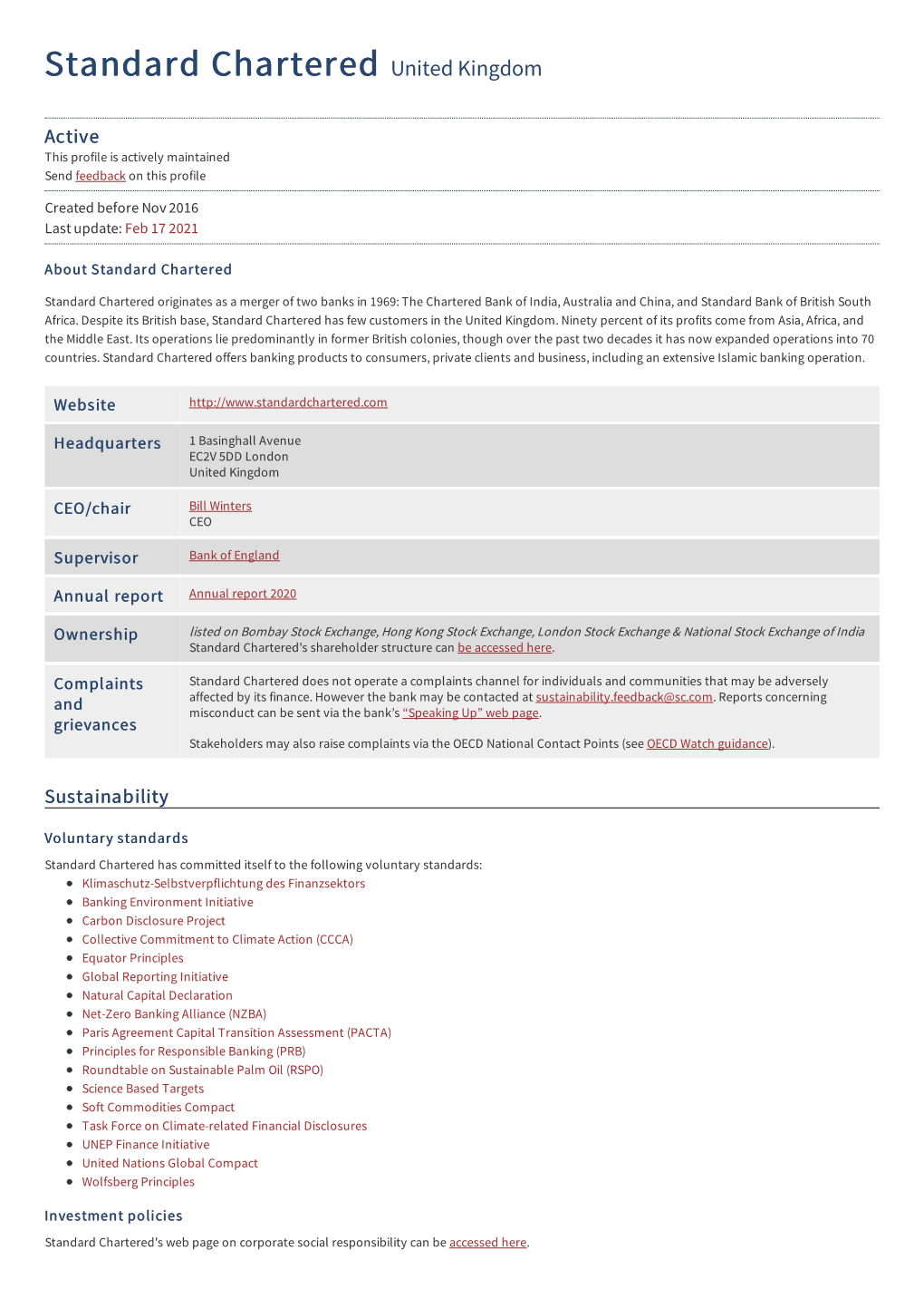 Standard Chartered United Kingdom