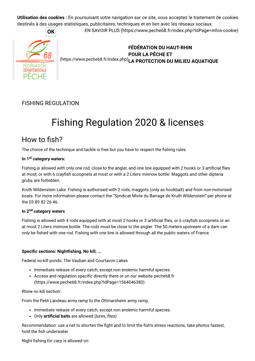 Fishing Regulation 2020 & Licenses
