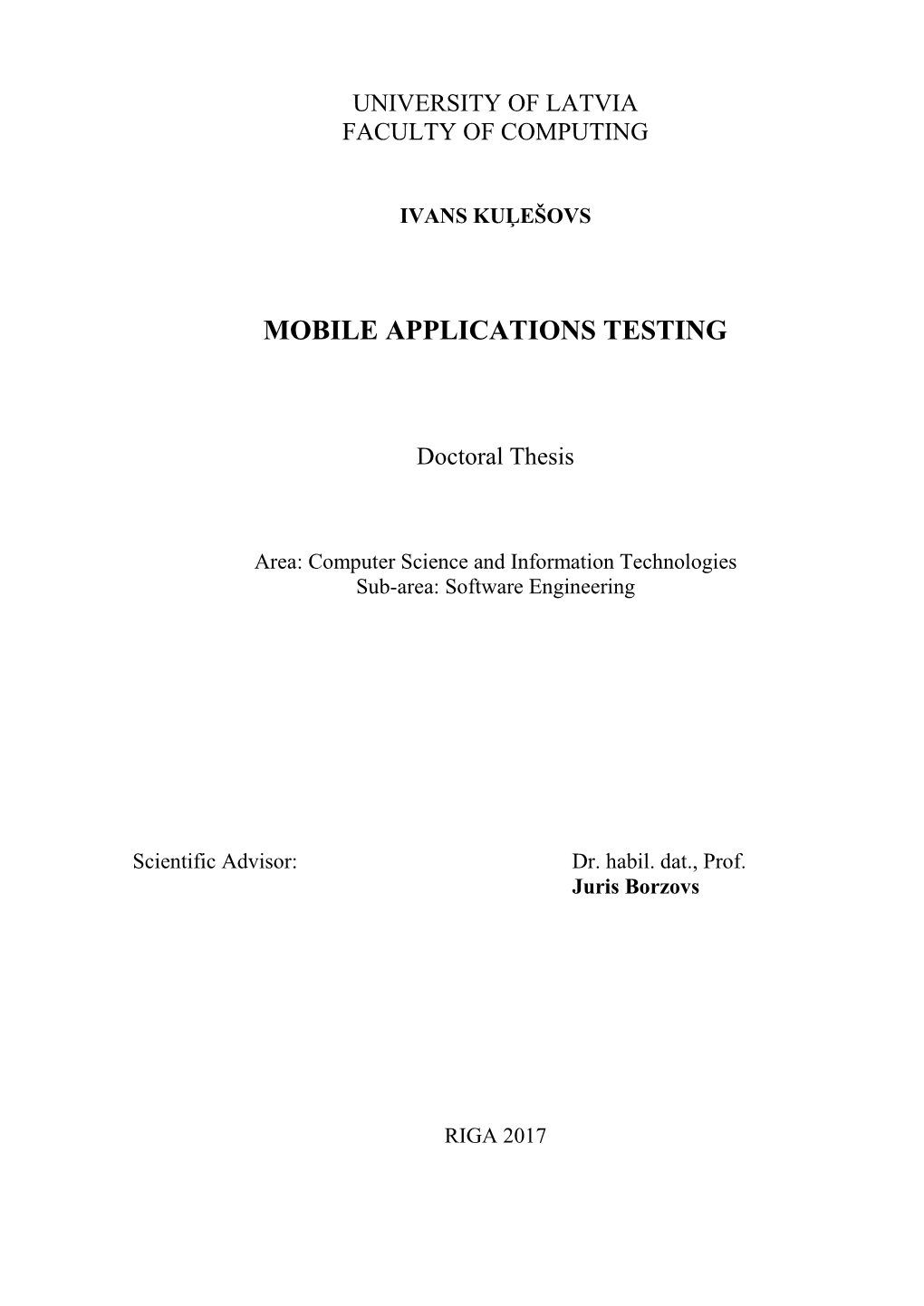 Mobile Applications Testing