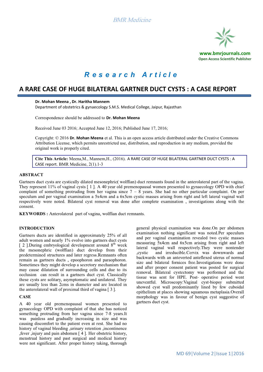 A Rare Case of Huge Bilateral Gartner Duct Cysts : a Case Report