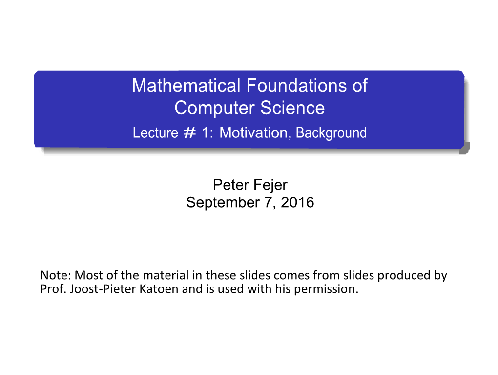 Introduction to Model Checking