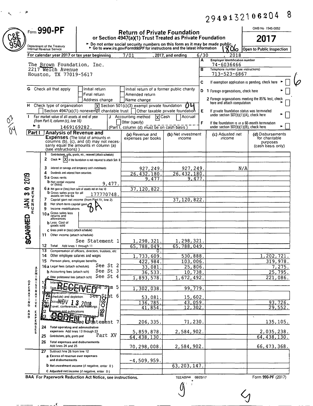 R R Return of Private Foundation