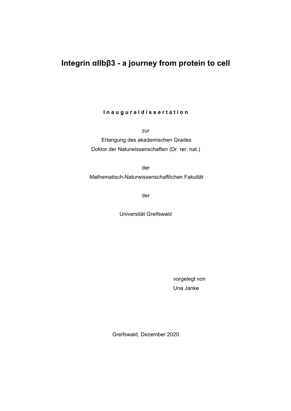 A Journey from Protein to Cell