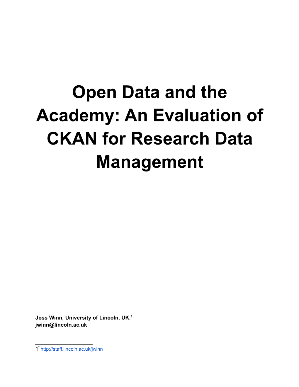 CKAN Evaluation.Docx