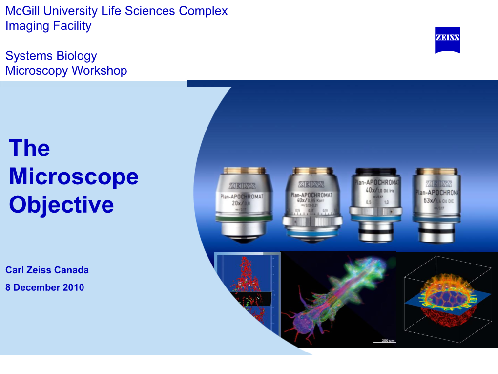 The Microscope Objective