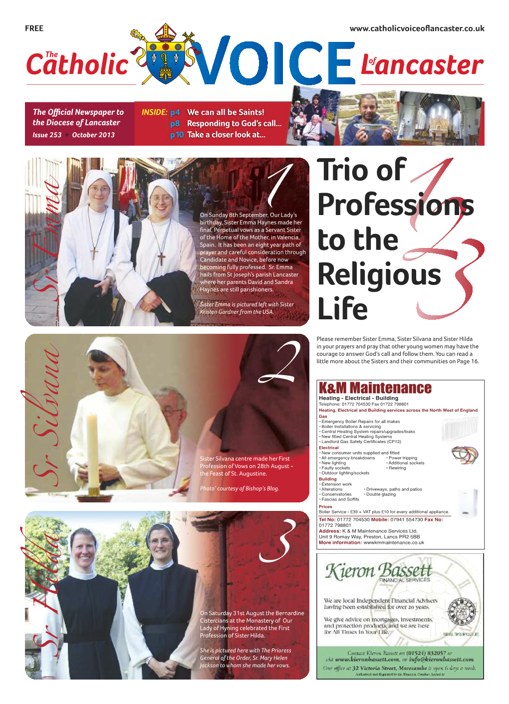 Trio of Professions to the Religious Life