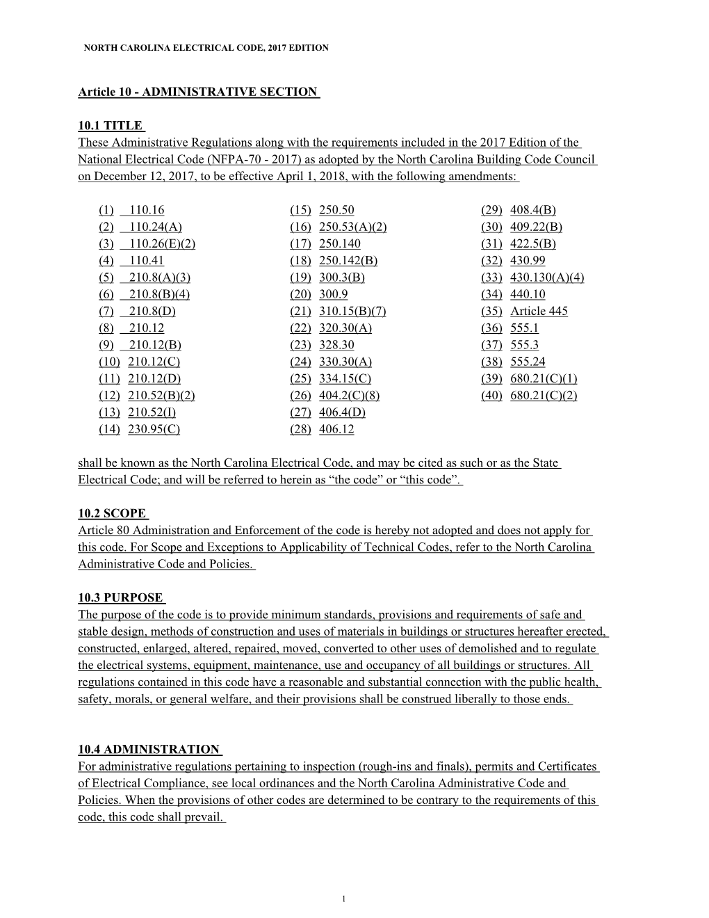 Article 10 - ADMINISTRATIVE SECTION