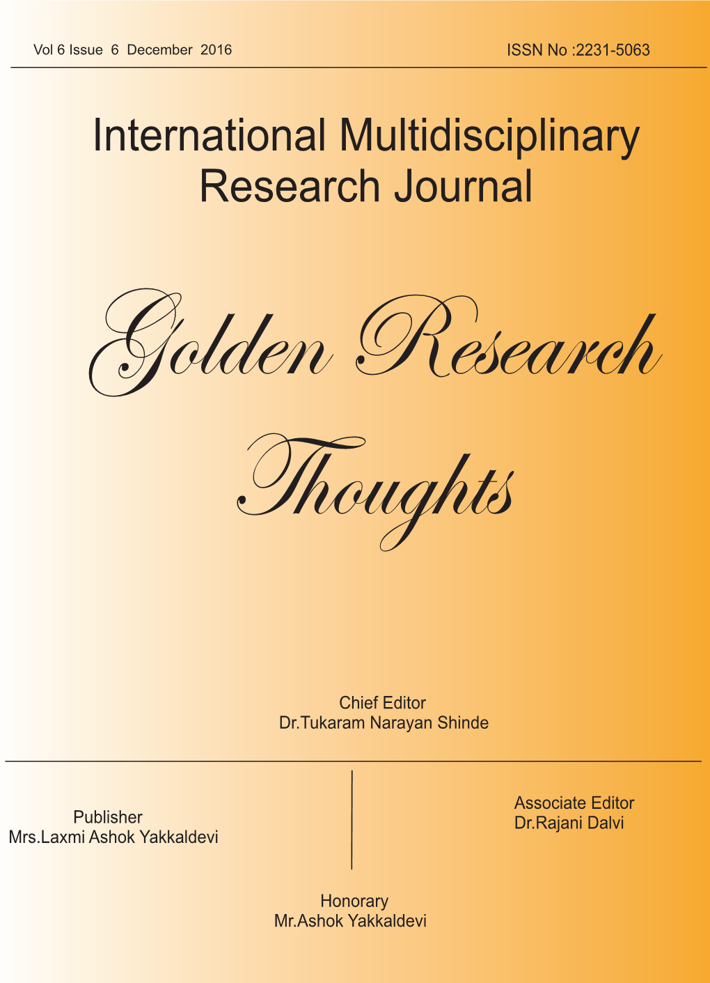 International Multidisciplinary Research Journal