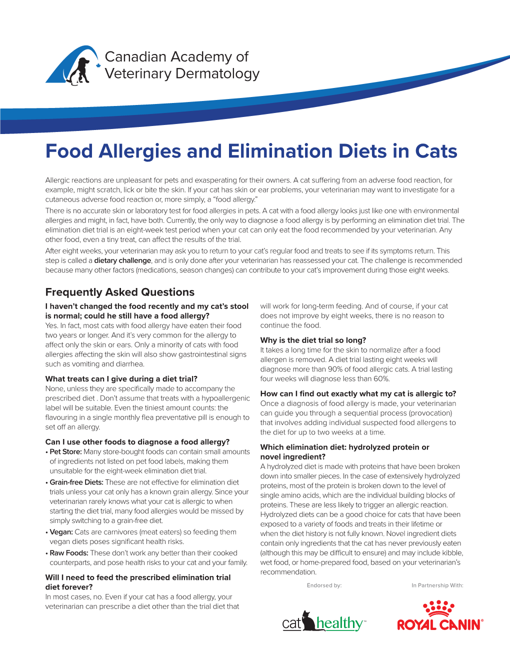 Food Allergies and Elimination Diets in Cats