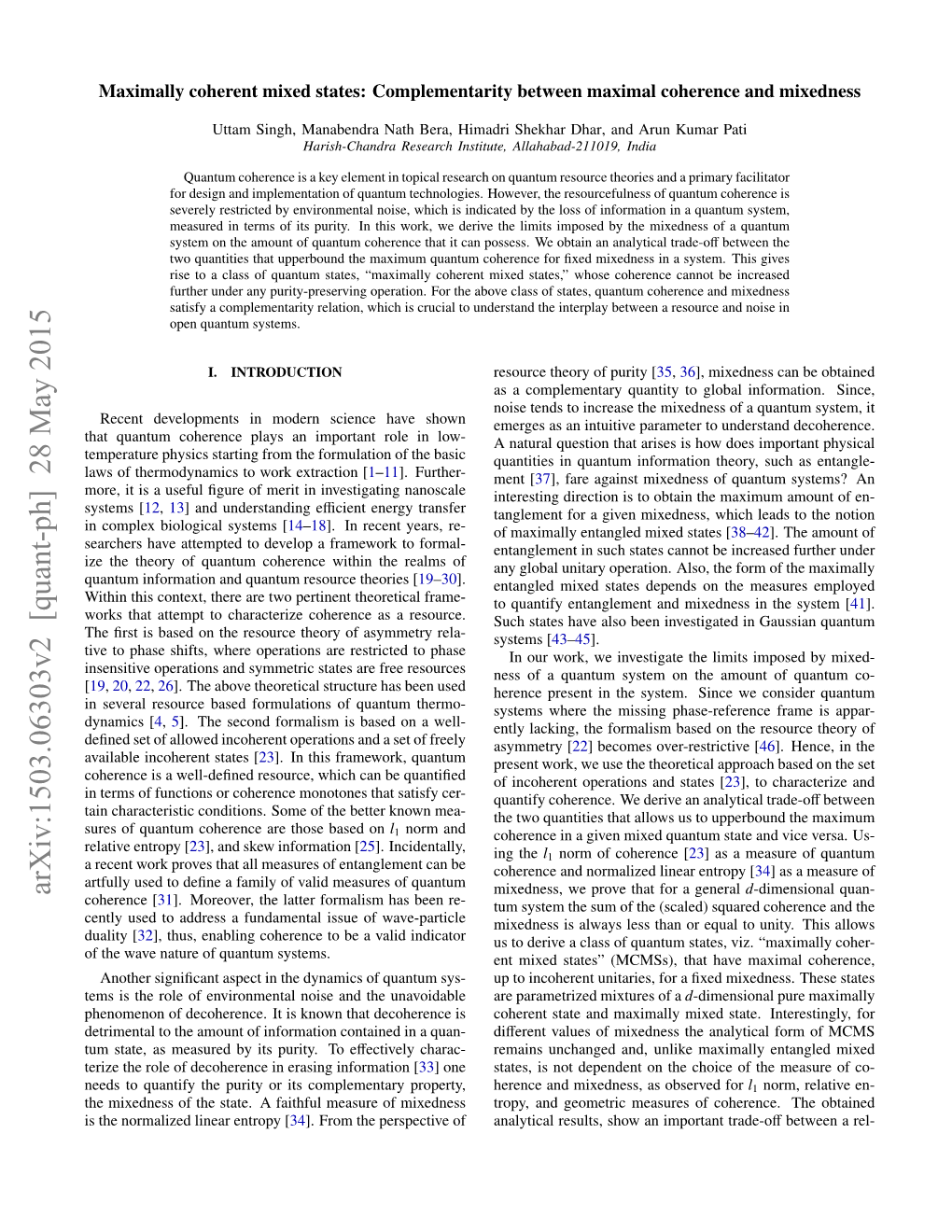 Maximally Coherent Mixed States: Complementarity Between Maximal Coherence and Mixedness