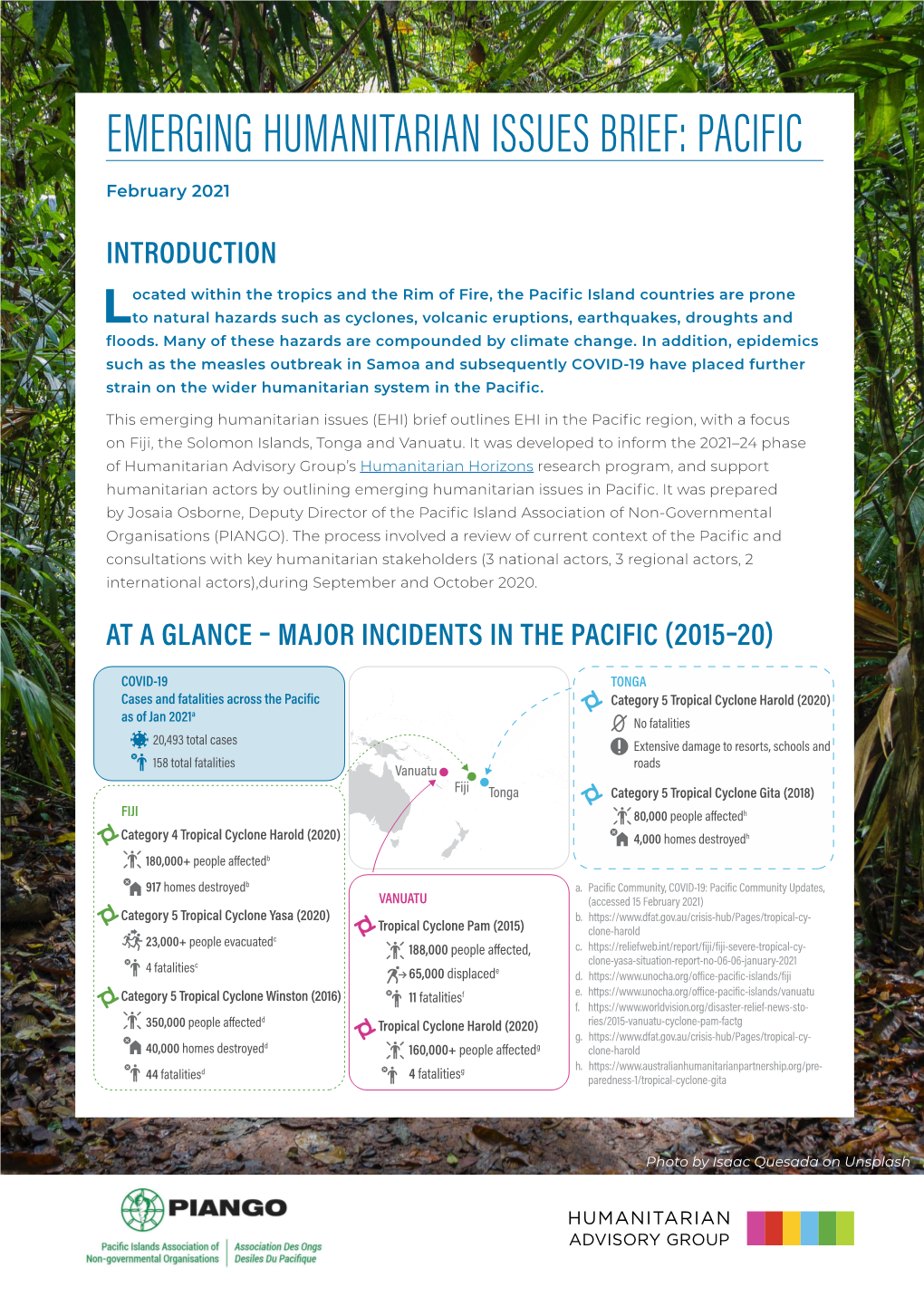 Emerging Humanitarian Issues Brief: Pacific