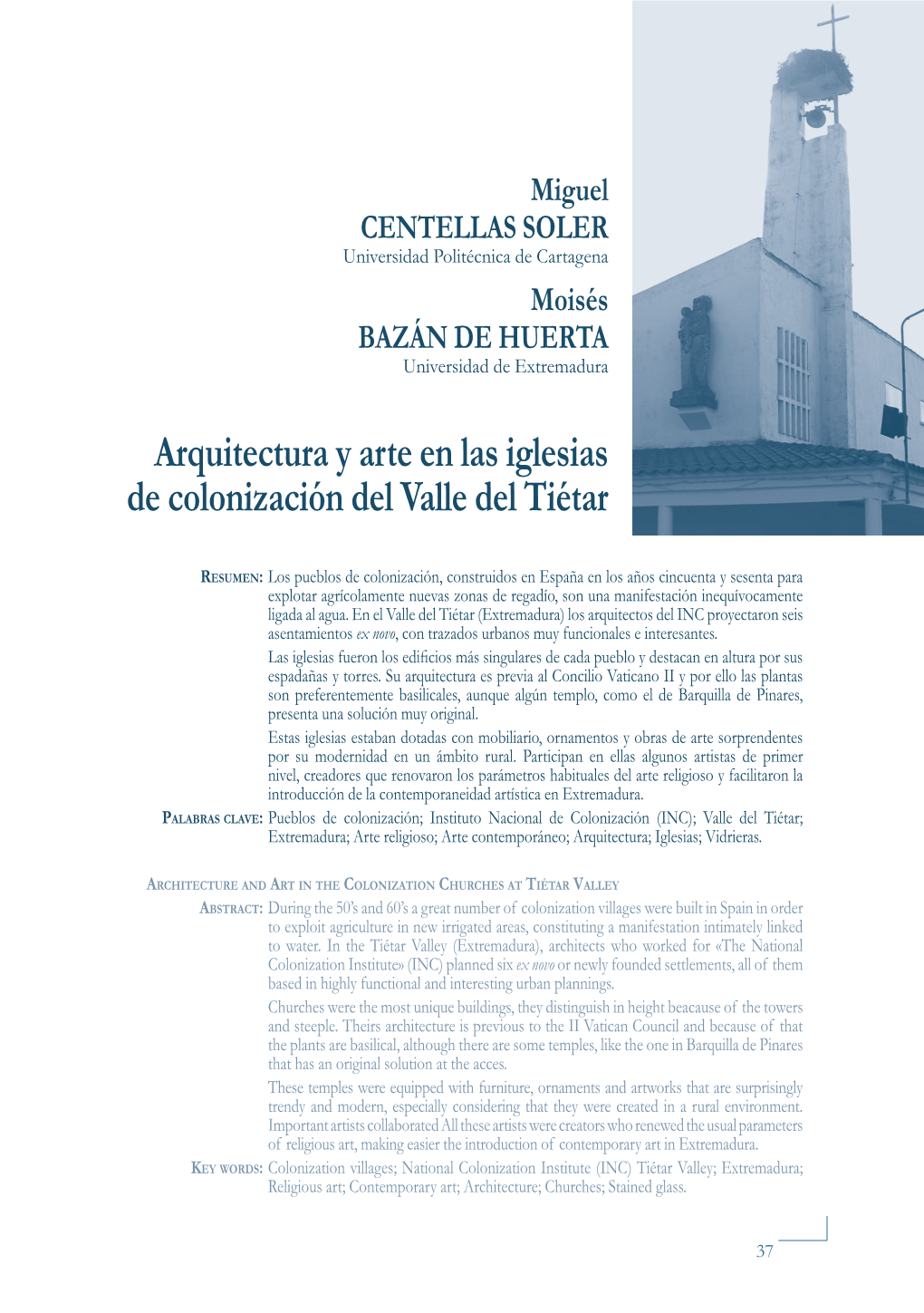 Arquitectura Y Arte En Las Iglesias De Colonización Del Valle Del Tiétar