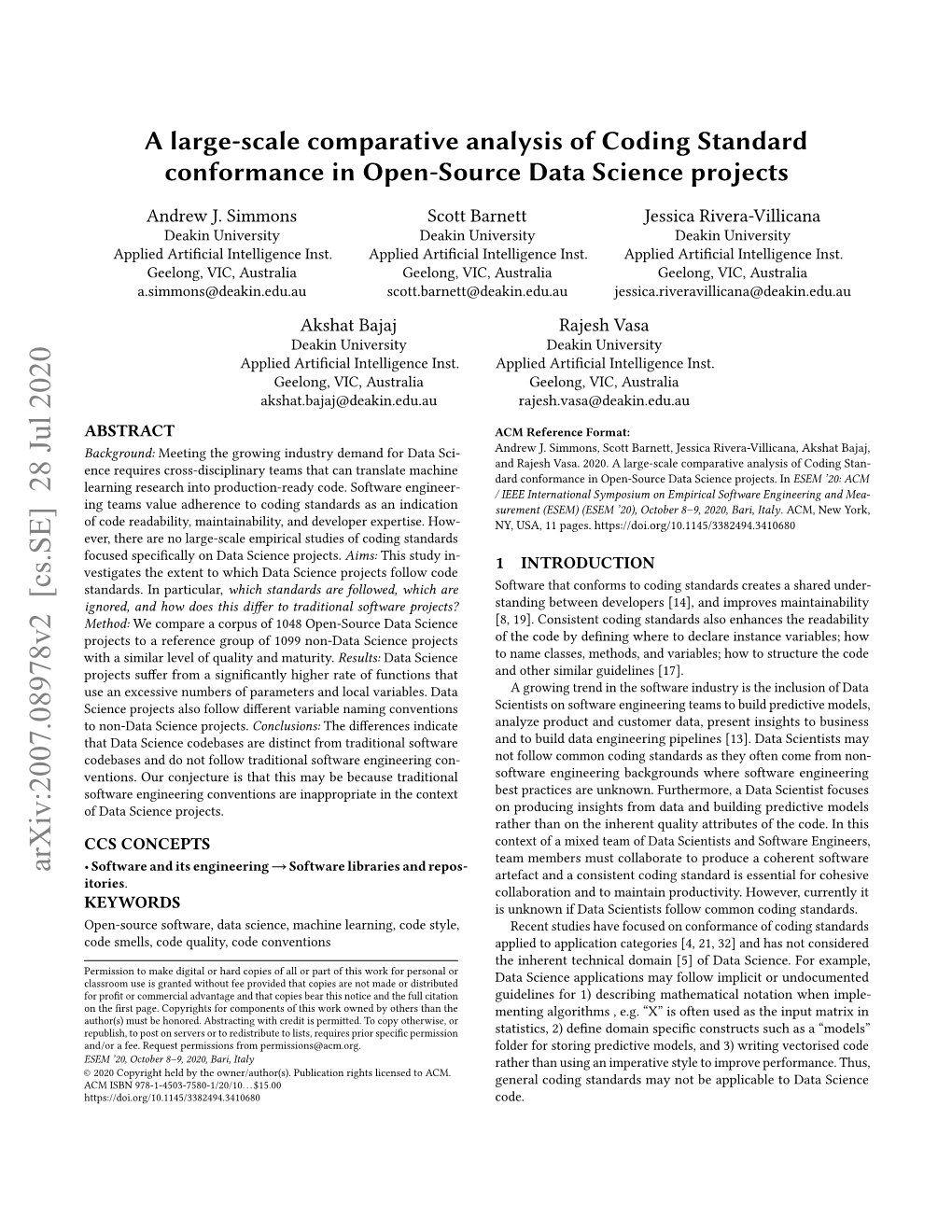 A Large-Scale Comparative Analysis of Coding Standard Conformance in Open-Source Data Science Projects