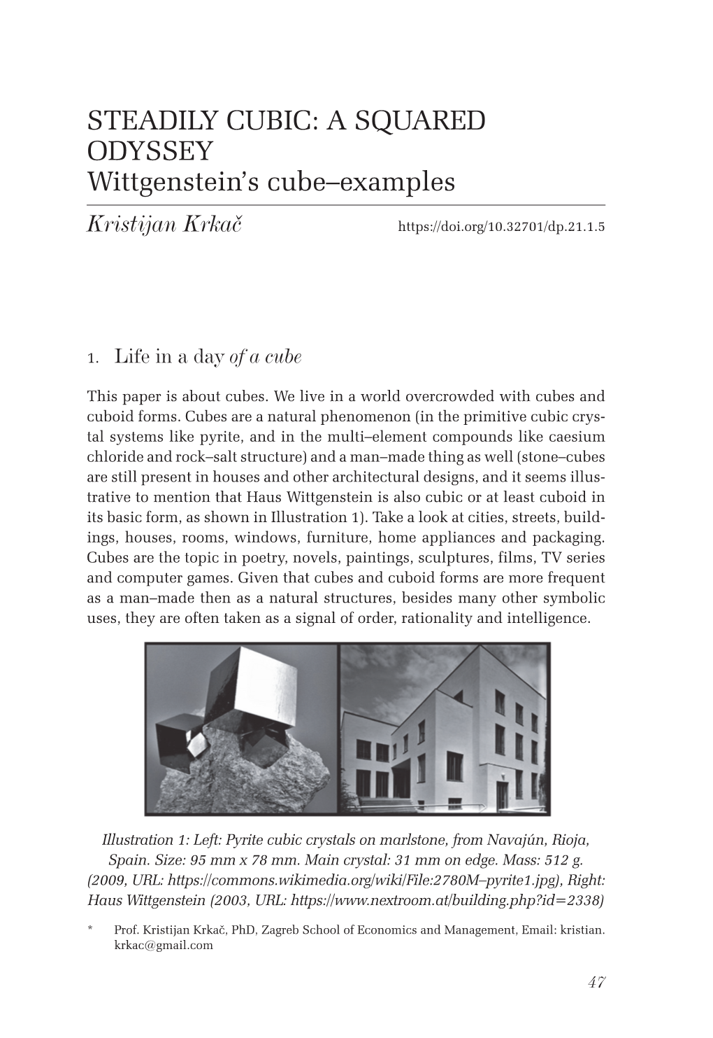 A SQUARED ODYSSEY Wittgenstein's Cube–Examples