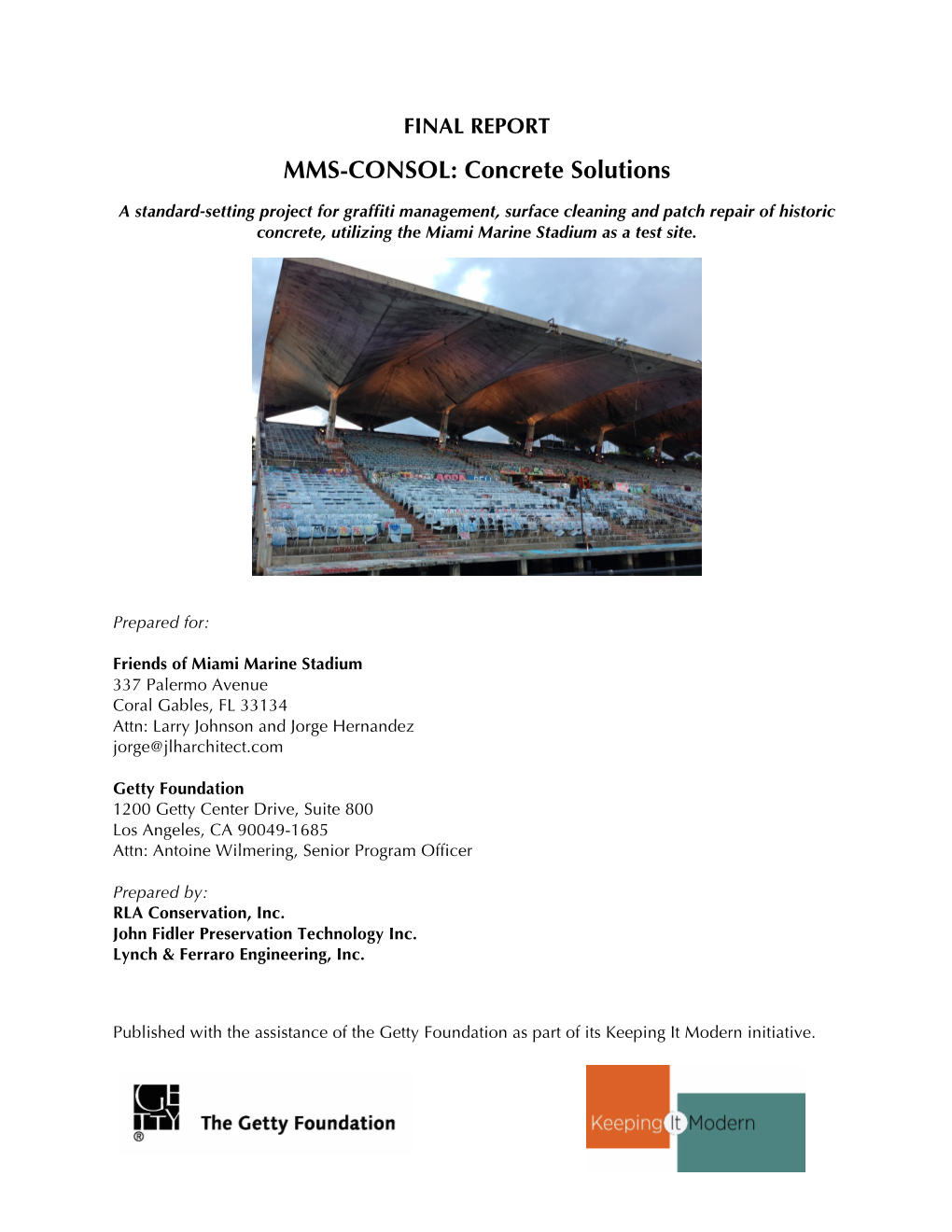 Miami Marine Stadium Concrete Solutions Report
