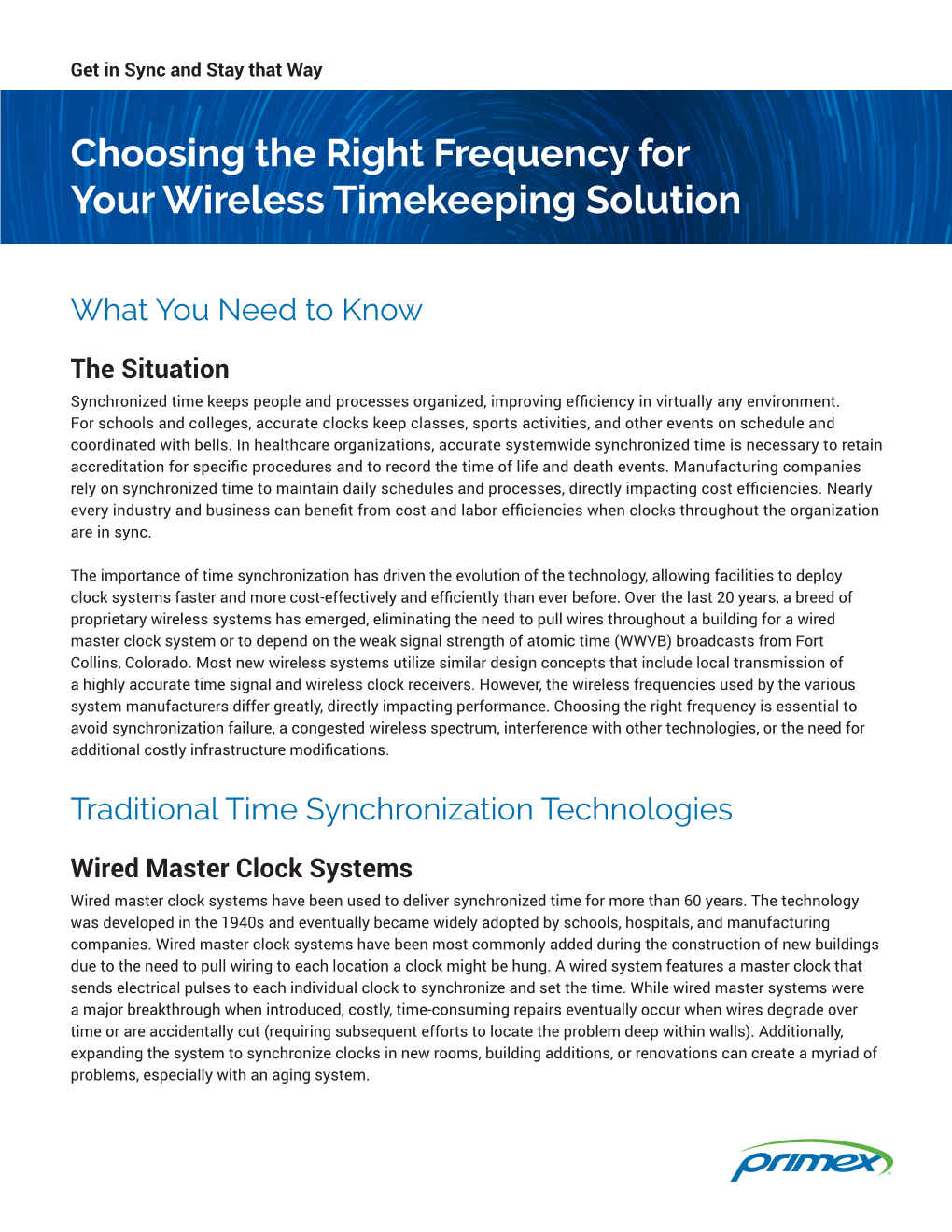 Choosing the Right Frequency for Your Wireless Timekeeping Solution