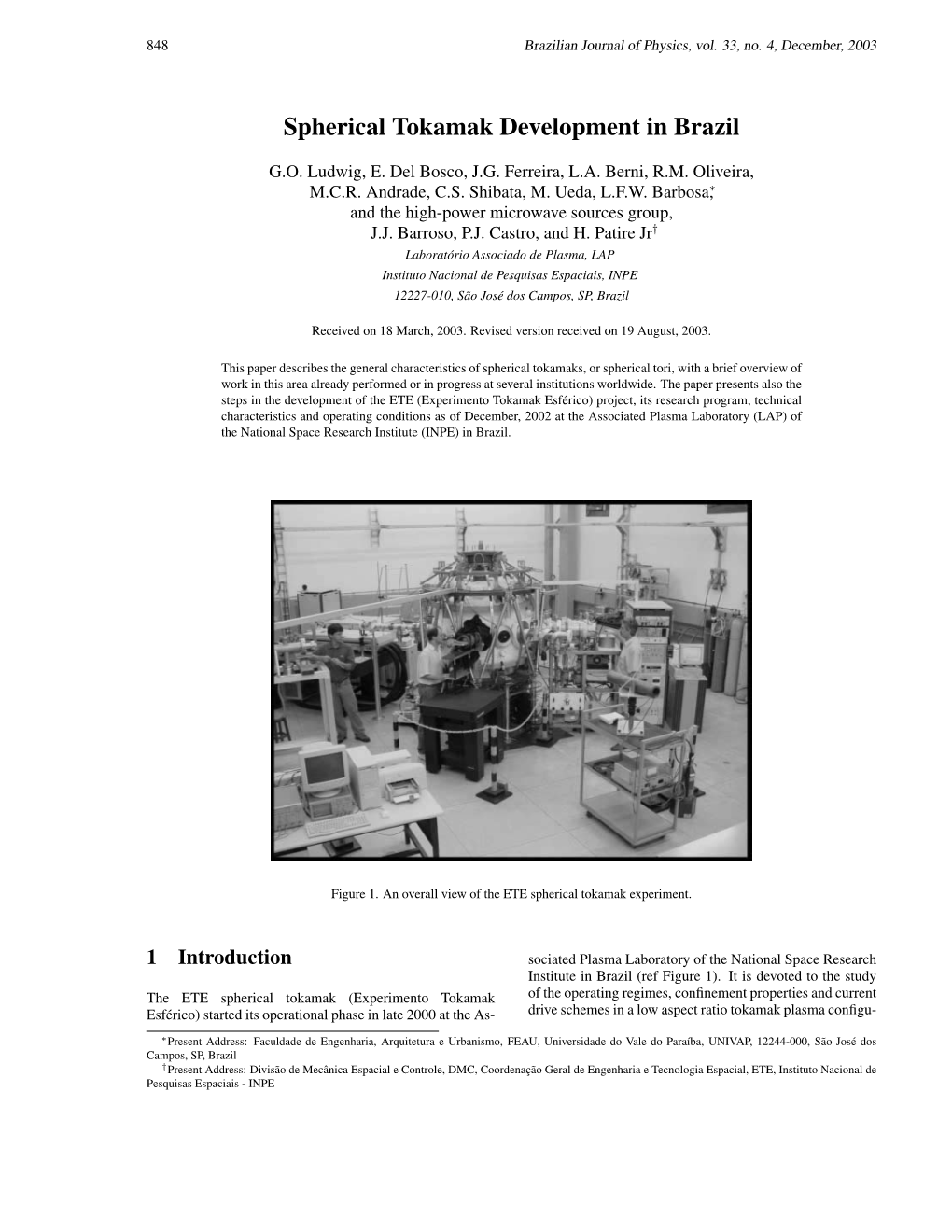 Spherical Tokamak Development in Brazil