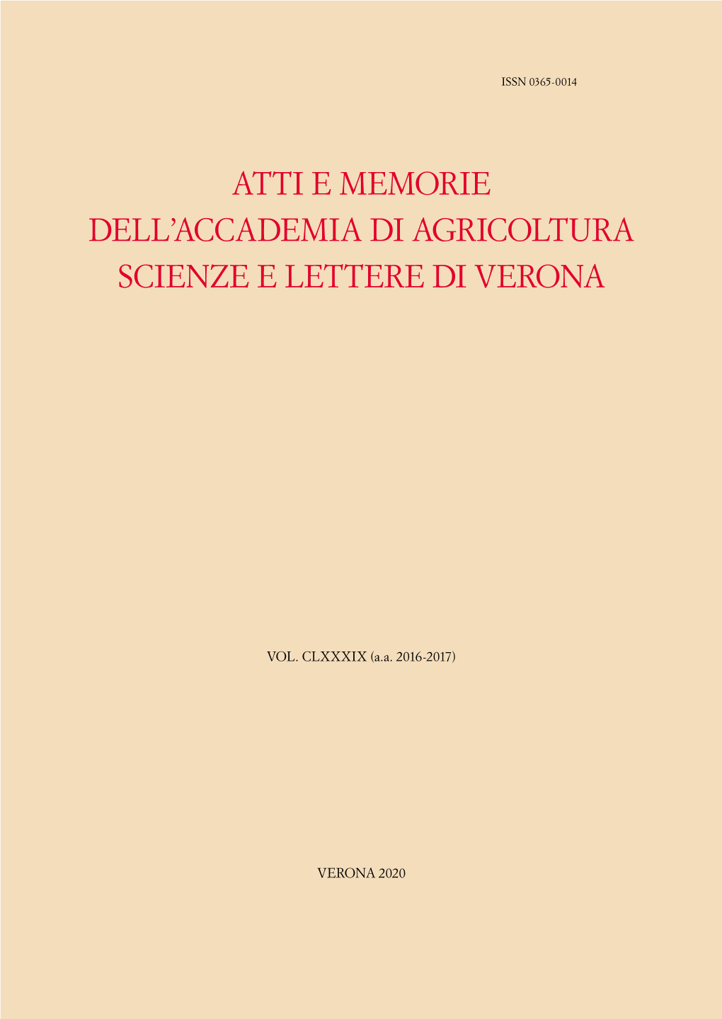 Atti E Memorie Dell'accademia Di Agricoltura Scienze E Lettere Di Verona