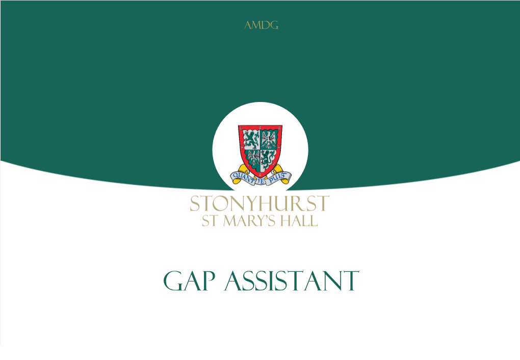 GAP ASSISTANT an INTRODUCTION to Stonyhurst