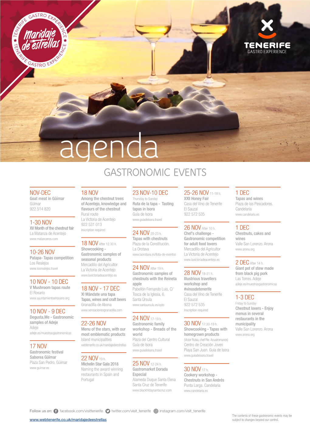 Agenda GASTRONOMIC EVENTS
