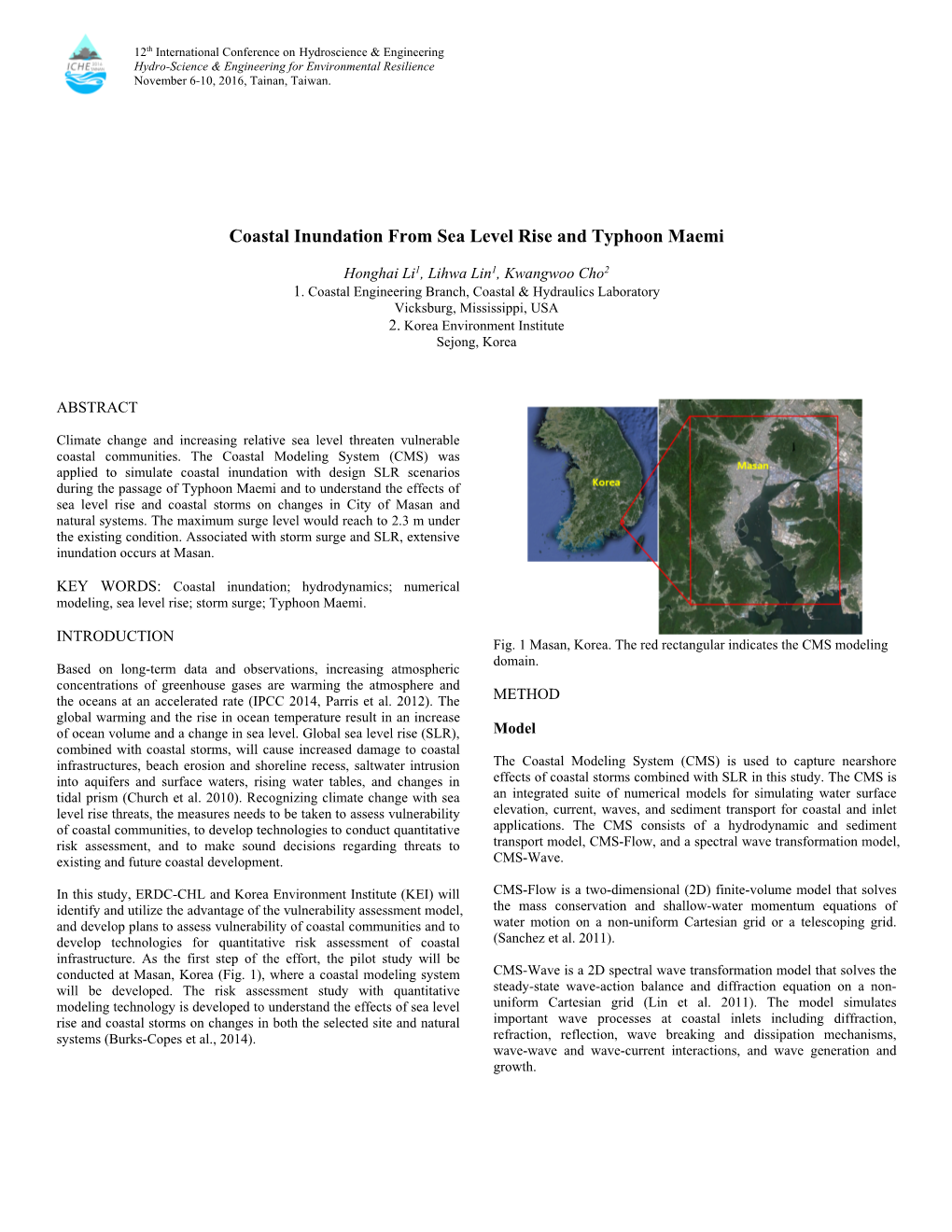 Coastal Inundation from Sea Level Rise and Typhoon Maemi