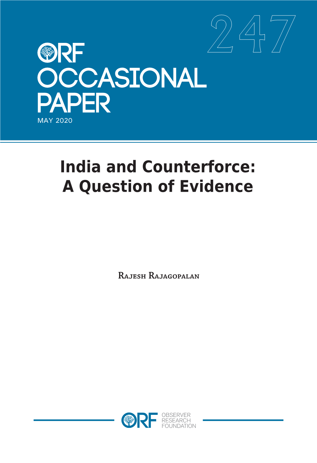 India and Counterforce: a Question of Evidence