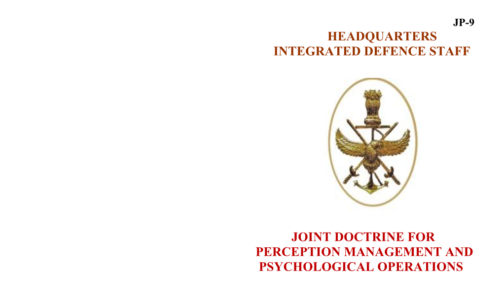 Joint Doctrine for Perception Management and Psychological Operations