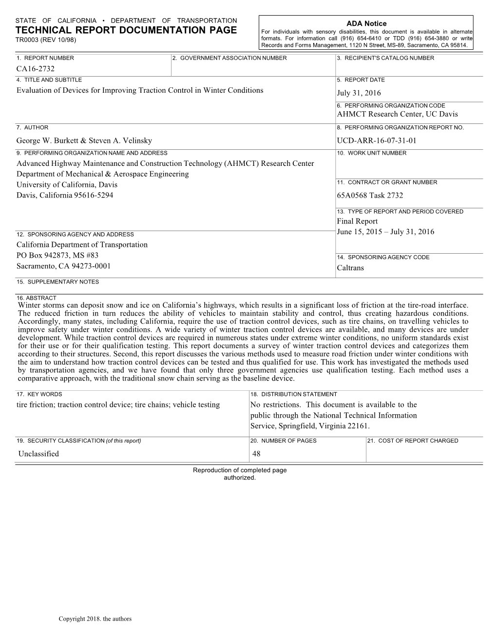 Revised Final Traction Control Final Report