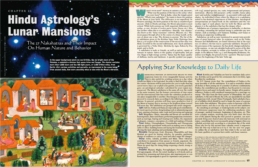 Hindu Astrology's Lunar Mansions