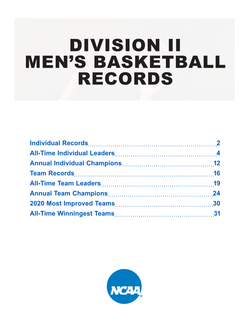 Division Ii Men's Basketball Records