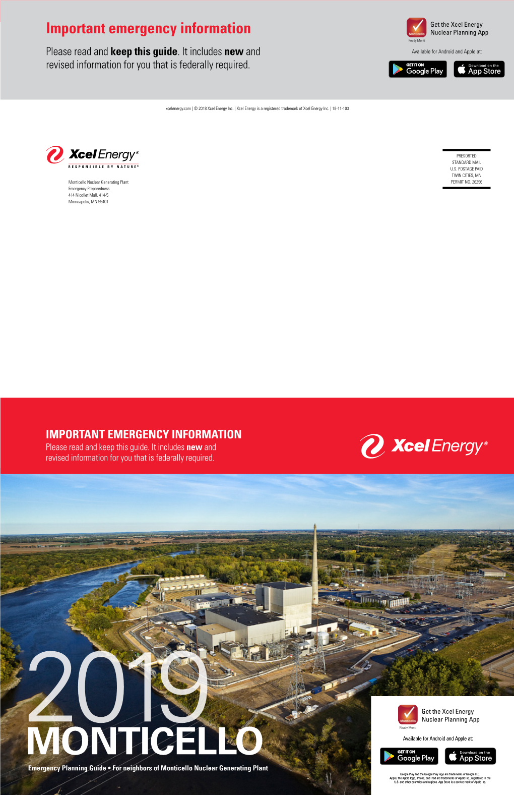 Monticello Emergency Planning Guide Page 1 Get the Xcel Energy Important Emergency Information Nuclear Planning App Ready Monti Please Read and Keep This Guide