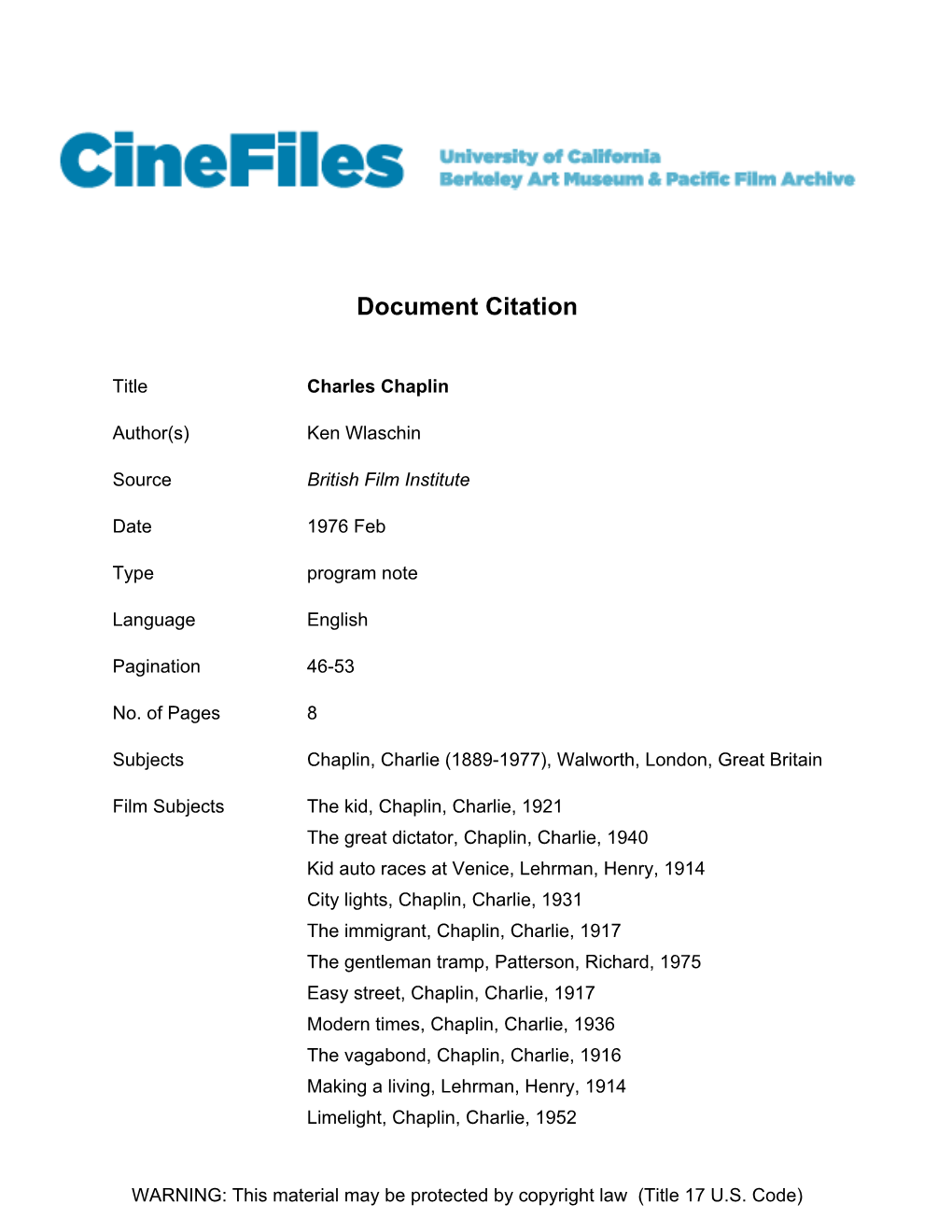 Cinefiles Document #48477