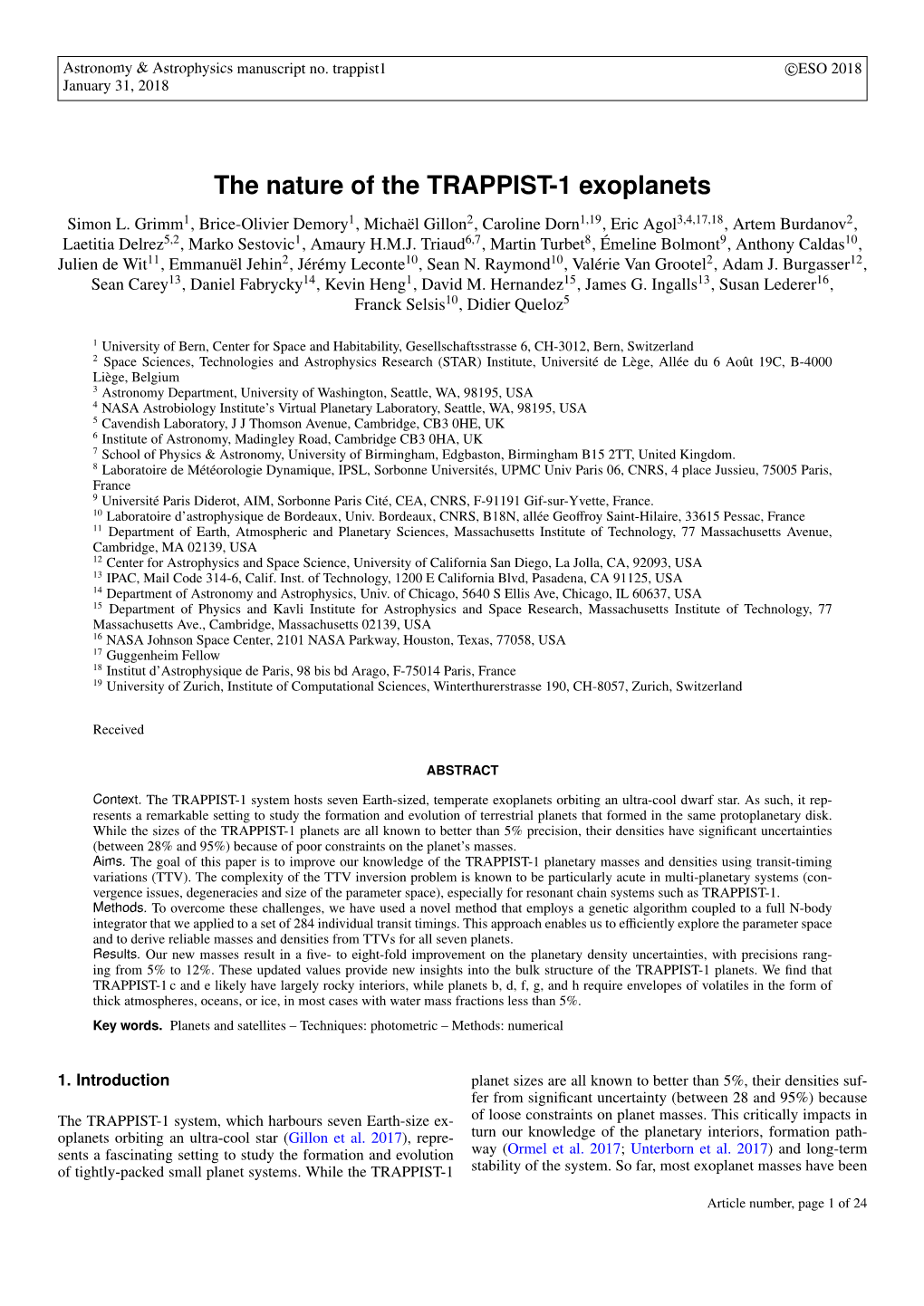 The Nature of the TRAPPIST-1 Exoplanets Simon L