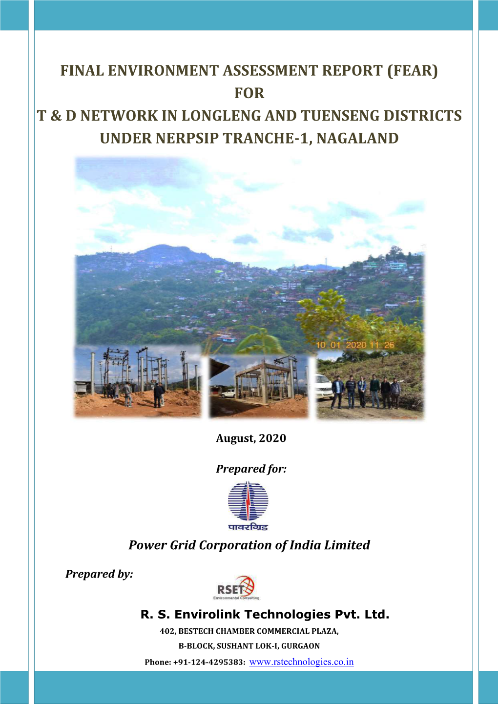 Final Environment Assessment Report (Fear) for T & D Network in Longleng and Tuenseng Districts Under Nerpsip Tranche-1, Nagaland