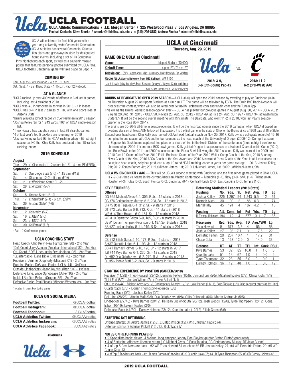 UCLA FOOTBALL UCLA Athletic Communications / J.D