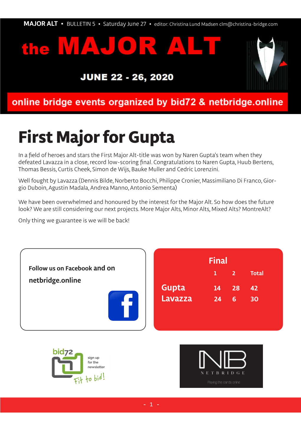 First Major for Gupta