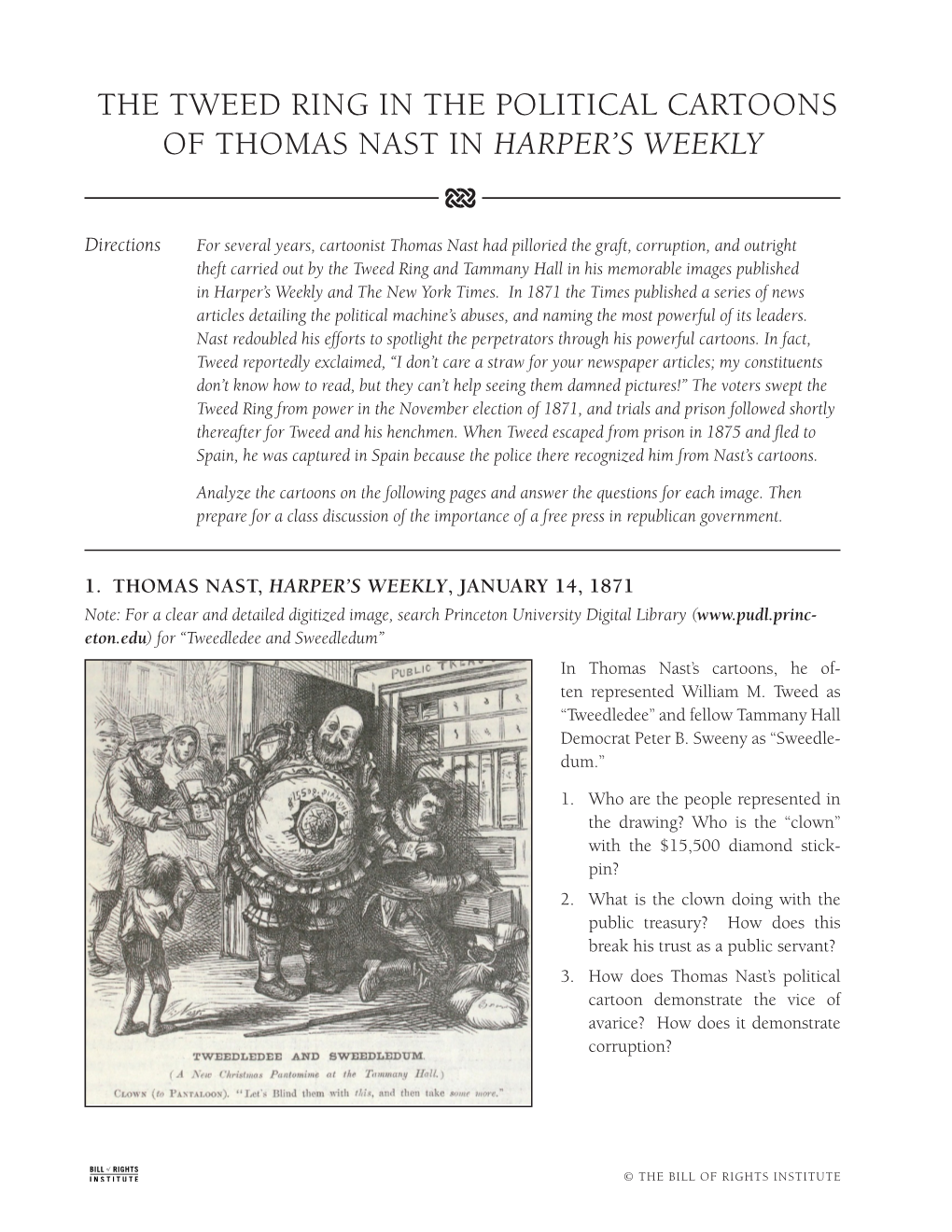 The Tweed Ring in the Political Cartoons of Thomas Nast in Harper’S Weekly