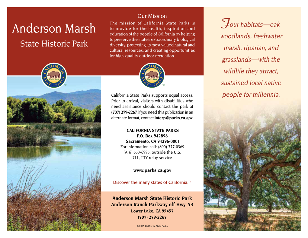 Information About Anderson Marsh State Historic Park