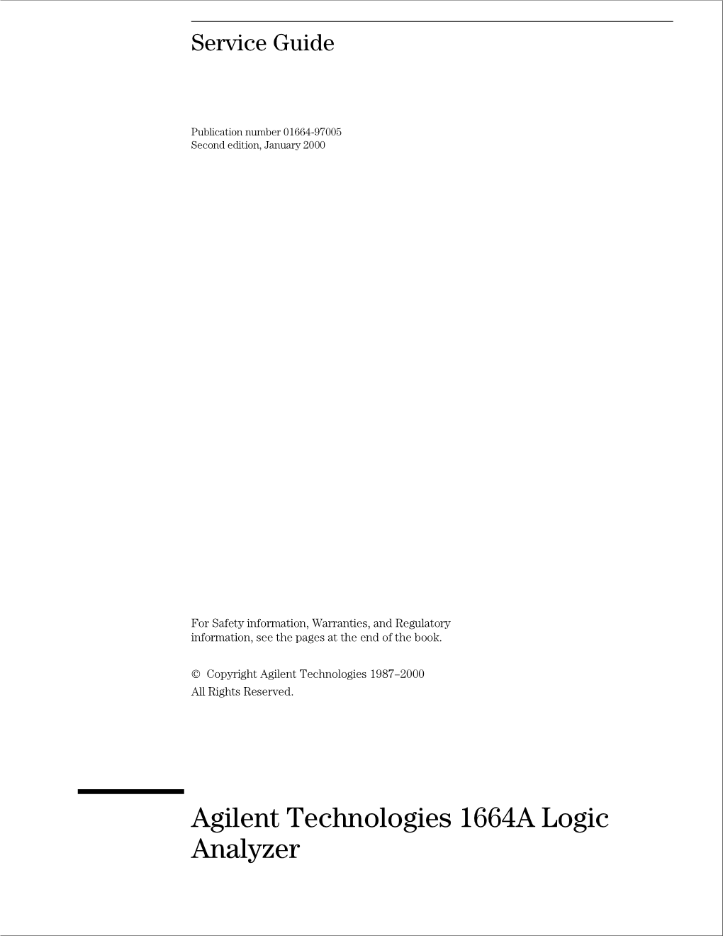 1664A Logic Analyzer Service Guide