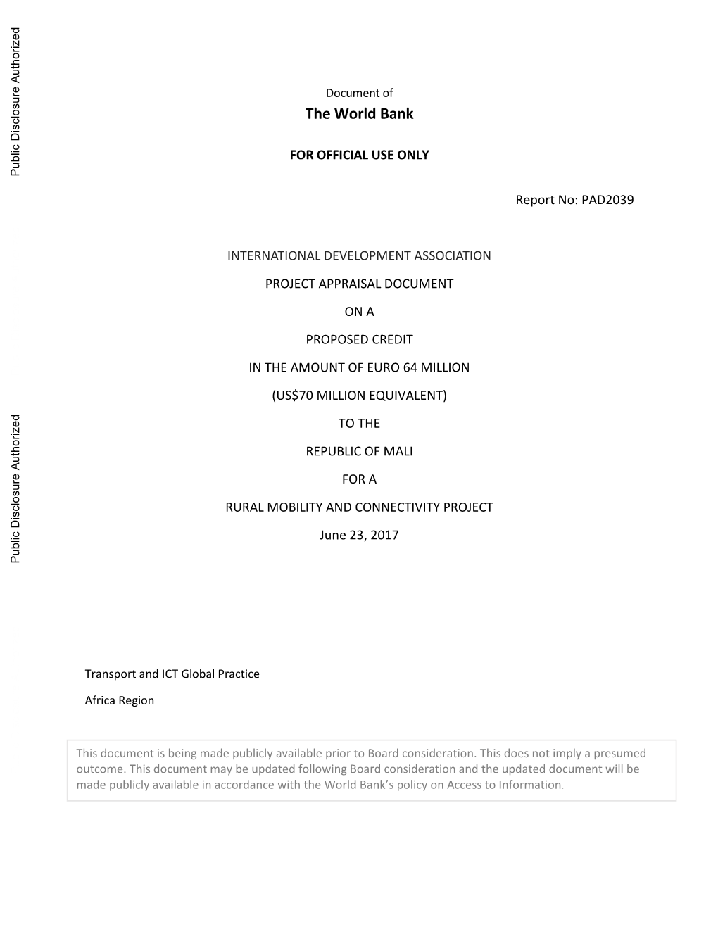 World Bank Document