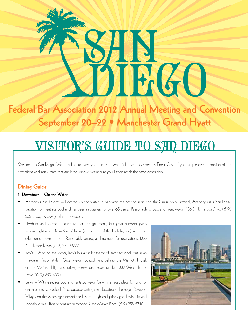 Visitor's Guide to San Diego