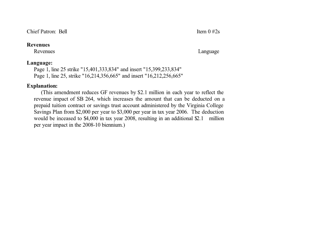 SB30 Budget Amendments