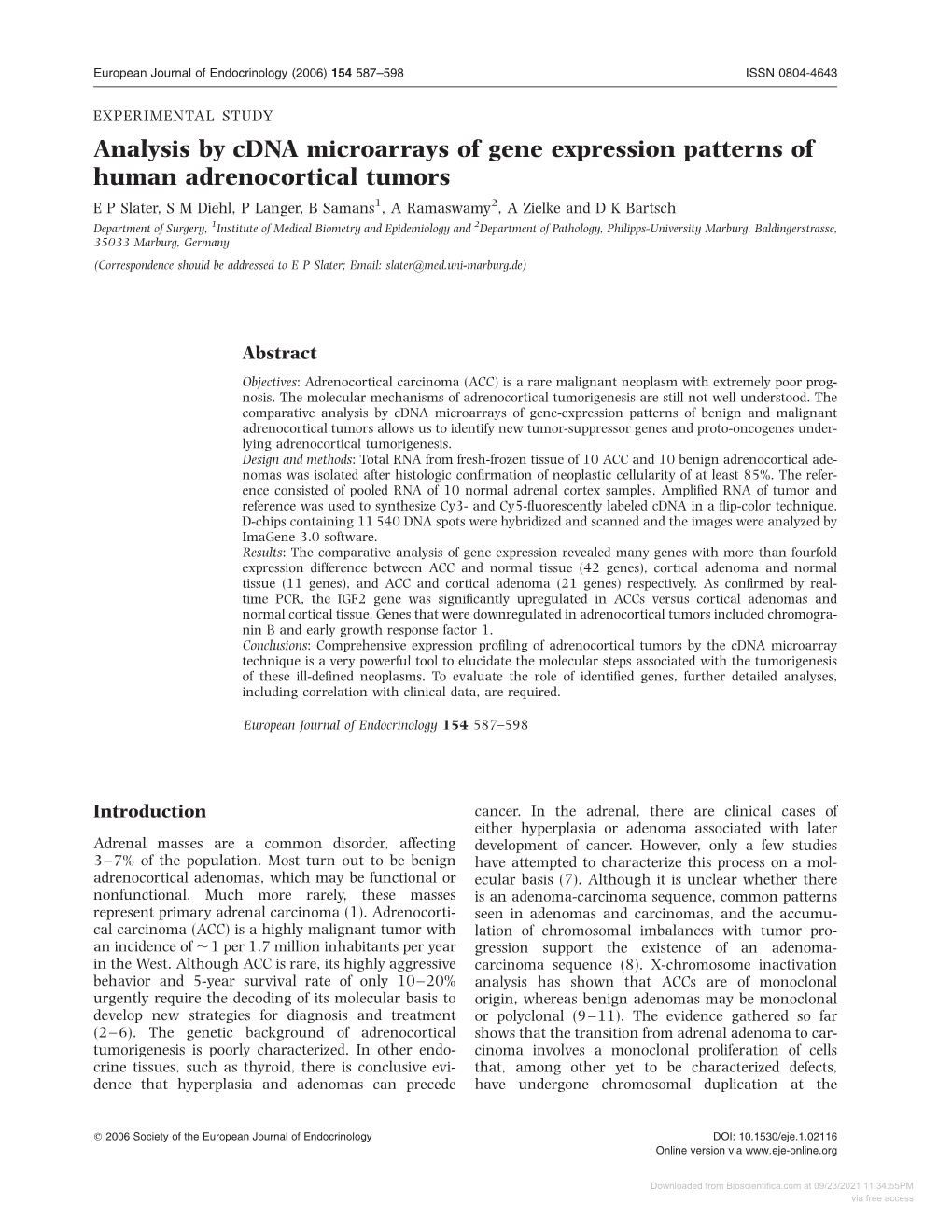 Analysis by Cdna Microarrays of Gene Expression Patterns of Human