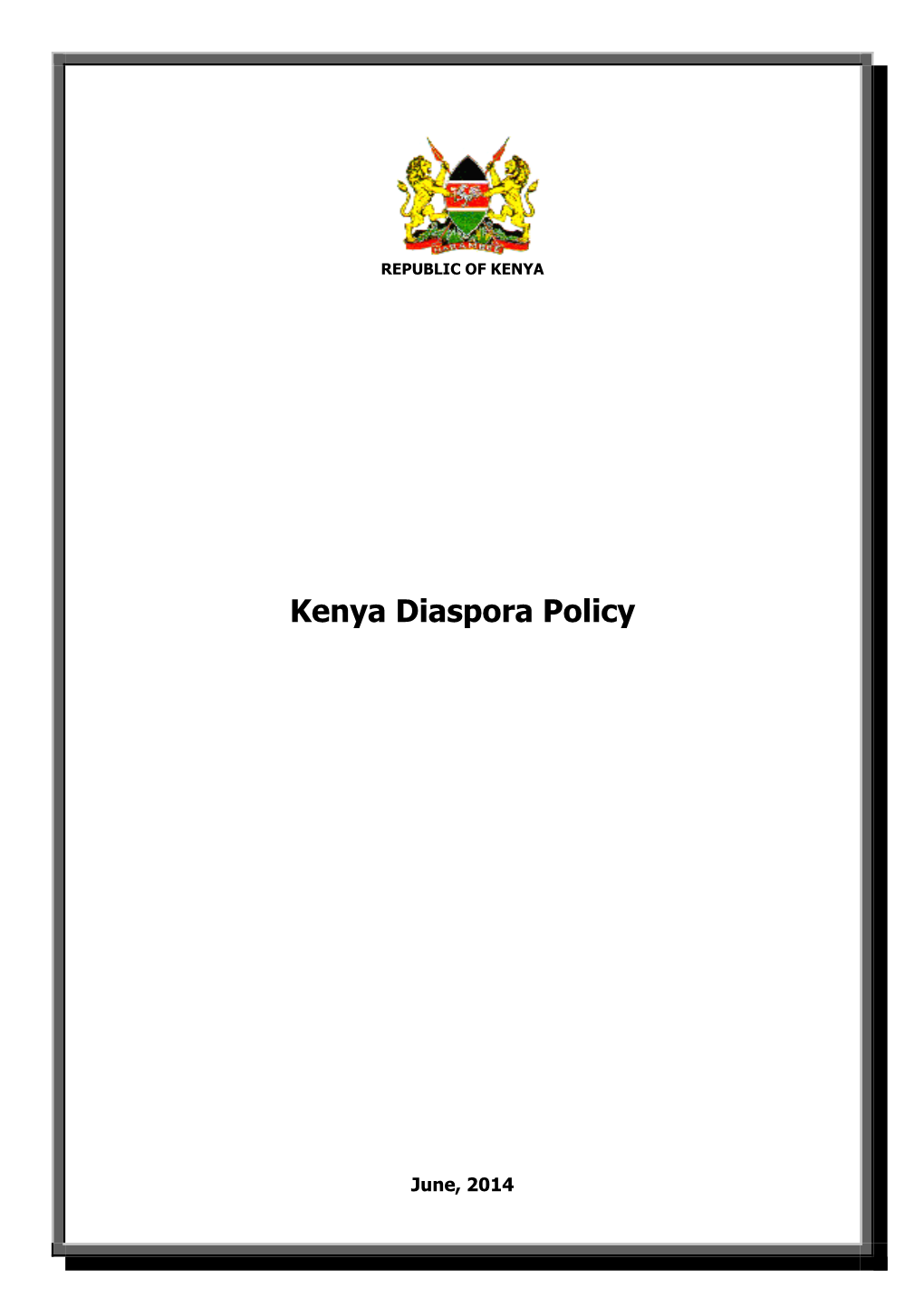 Kenya Diaspora Policy