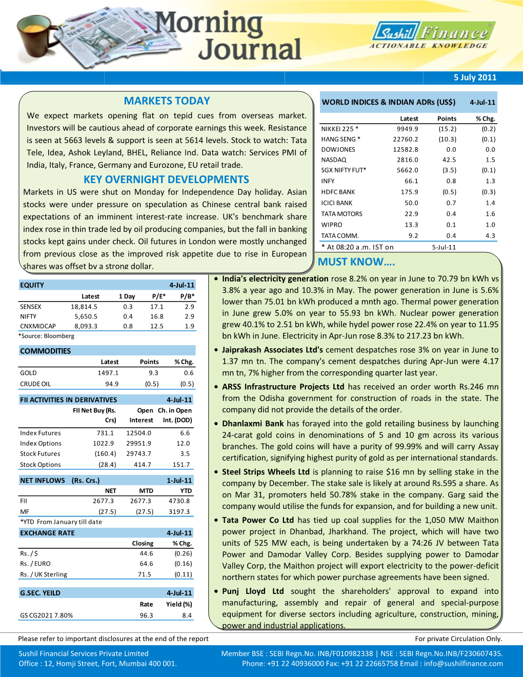 Markets Today Key Overnight Developments Must Know…