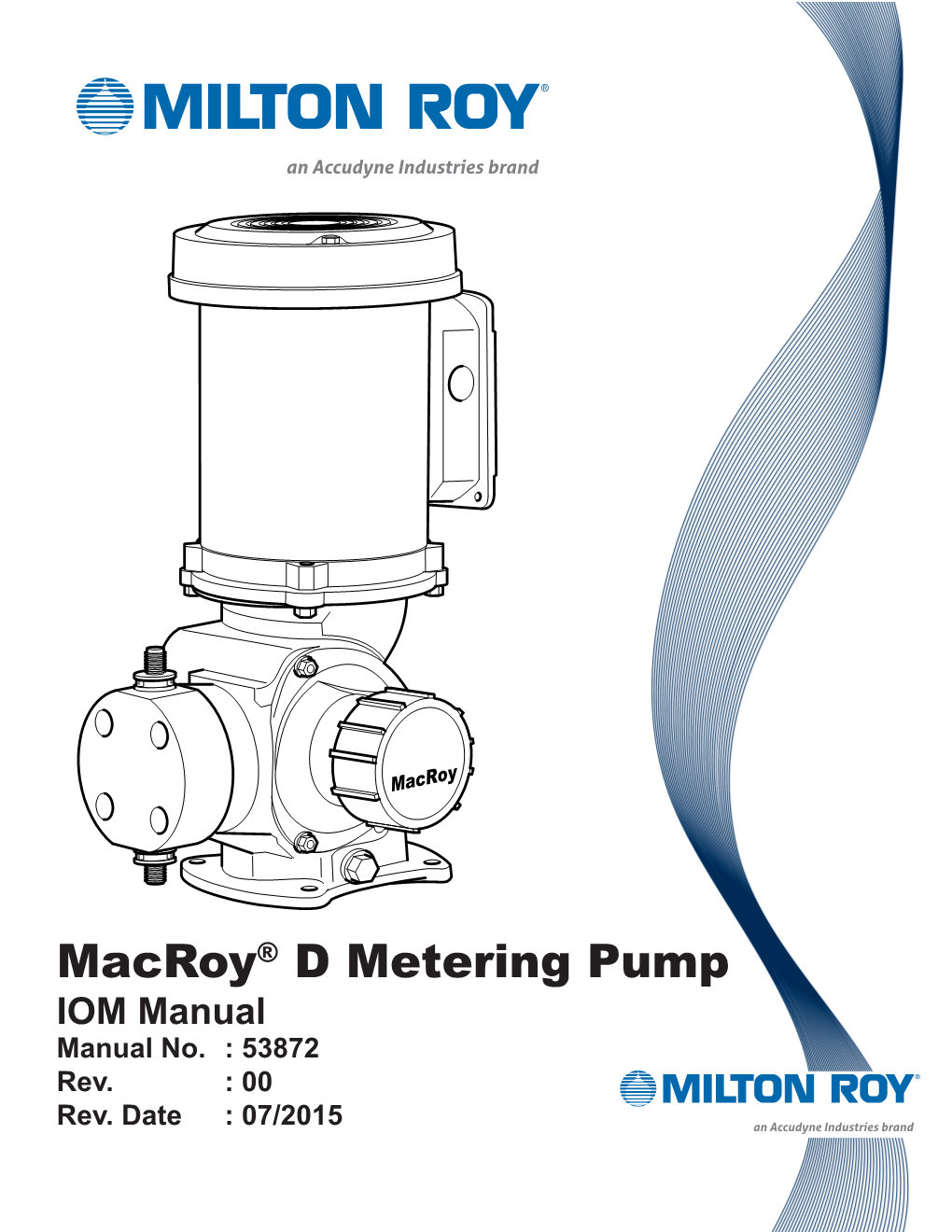 Macroy® D Metering Pump IOM Manual Manual No