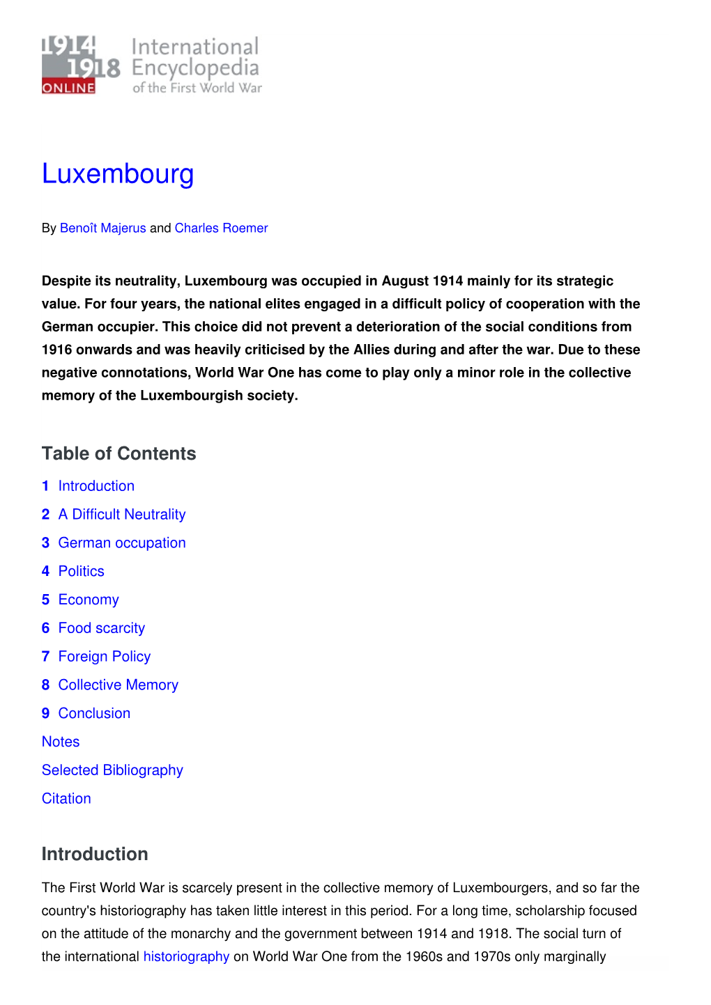 Luxembourg | International Encyclopedia of the First